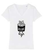 Fries Before Guys Tricou mânecă scurtă guler V Damă Evoker