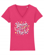 You've got this! Tricou mânecă scurtă guler V Damă Evoker
