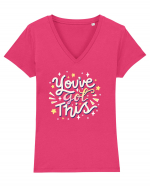 You've got this! Tricou mânecă scurtă guler V Damă Evoker