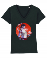 Japan Samurai Girl Tricou mânecă scurtă guler V Damă Evoker
