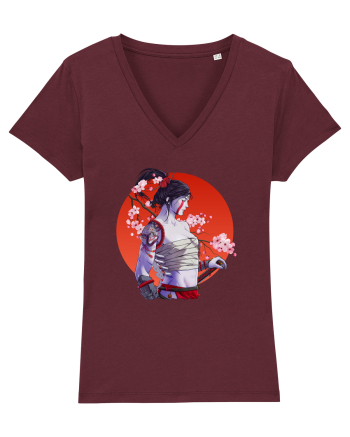 Japan Samurai Girl Burgundy