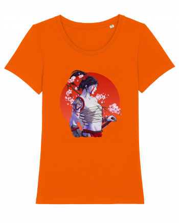 Japan Samurai Girl Bright Orange