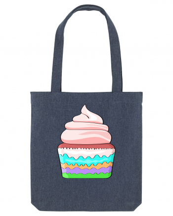 Delicious colored pink cupcake Midnight Blue