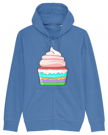 Delicious colored pink cupcake Bright Blue