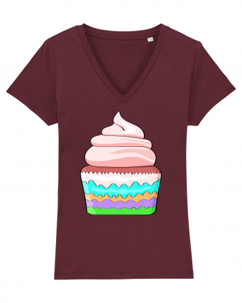 Delicious colored pink cupcake Burgundy
