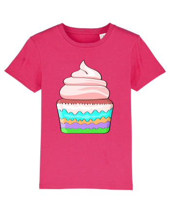 Delicious colored pink cupcake Raspberry