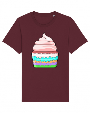 Delicious colored pink cupcake Burgundy