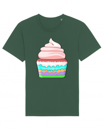 Delicious colored pink cupcake Bottle Green