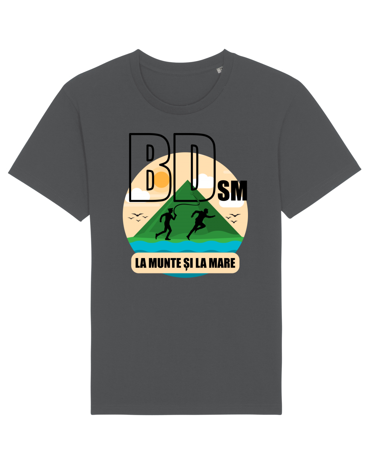 Tricou mânecă scurtă Unisex Rocker Anthracite