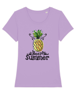 Hello Summer Ananas Tricou mânecă scurtă guler larg fitted Damă Expresser