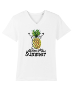 Hello Summer Ananas Tricou mânecă scurtă guler V Bărbat Presenter
