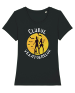 cu desene de Halloween - Clubul vrajitoarelor Tricou mânecă scurtă guler larg fitted Damă Expresser