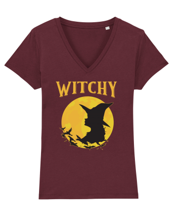 cu desene de Halloween - Witchy Burgundy