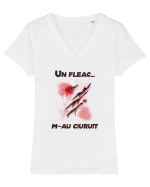 cu desene de Halloween - Un fleac m-au ciuruit Tricou mânecă scurtă guler V Damă Evoker
