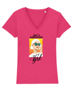 Summer Girl Tricou mânecă scurtă guler V Damă Evoker