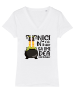 cu desene de Halloween - Nici ea n-a vrut sa-mi dea bomboane Tricou mânecă scurtă guler V Damă Evoker