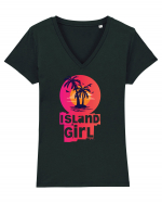 Island Girl Tricou mânecă scurtă guler V Damă Evoker