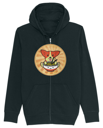 Corgi Eating Ramen Black