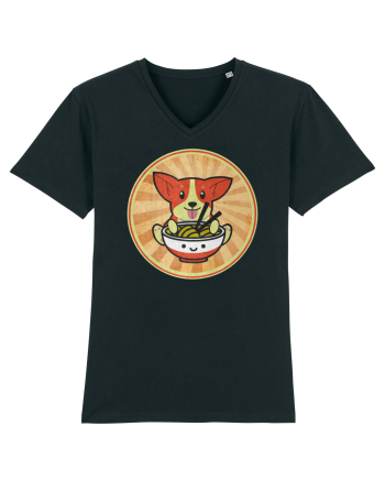 Corgi Eating Ramen Black