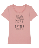 Pizza is Better Tricou mânecă scurtă guler larg fitted Damă Expresser