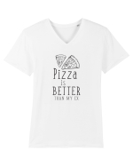 Pizza is Better Tricou mânecă scurtă guler V Bărbat Presenter