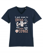 CORGI and coffee Tricou mânecă scurtă guler V Bărbat Presenter