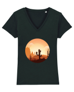 Desert Cactus Tricou mânecă scurtă guler V Damă Evoker