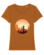 Desert Cactus Tricou mânecă scurtă guler larg fitted Damă Expresser