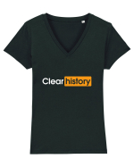 Clear history Tricou mânecă scurtă guler V Damă Evoker