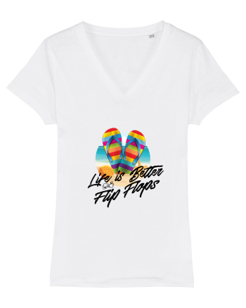 Summer Flip Flops White