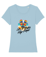 Summer Flip Flops Tricou mânecă scurtă guler larg fitted Damă Expresser