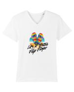 Summer Flip Flops Tricou mânecă scurtă guler V Bărbat Presenter