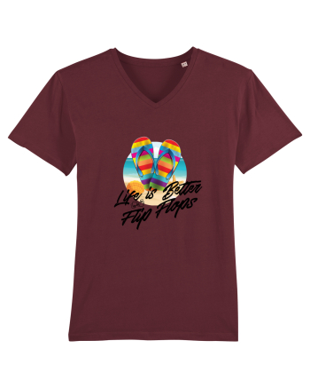 Summer Flip Flops Burgundy