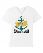 Beaches Be Salty Tricou mânecă scurtă guler V Bărbat Presenter