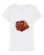 Zi De Nastere.50 De Ani  Tricou mânecă scurtă guler V Damă Evoker