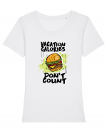 Vacation Calories Burger Tricou mânecă scurtă guler larg fitted Damă Expresser