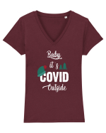 Baby is COVID Outside Tricou mânecă scurtă guler V Damă Evoker