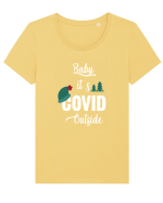 Baby is COVID Outside Tricou mânecă scurtă guler larg fitted Damă Expresser