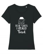 Dear Santa I Really Tried Tricou mânecă scurtă guler larg fitted Damă Expresser