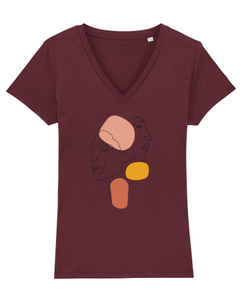 Line Faces Burgundy