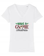 Have a Gnomie Christmas Tricou mânecă scurtă guler V Damă Evoker