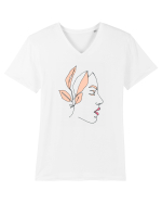 Leaf Girl Tricou mânecă scurtă guler V Bărbat Presenter