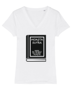 Moasta Sutra Tricou mânecă scurtă guler V Damă Evoker