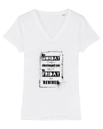 Monday To Friday Tricou mânecă scurtă guler V Damă Evoker