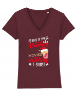 Christmas Movies T Shirt Tricou mânecă scurtă guler V Damă Evoker