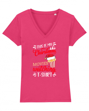 Christmas Movies T Shirt Raspberry