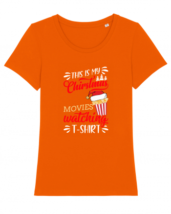 Christmas Movies T Shirt Bright Orange