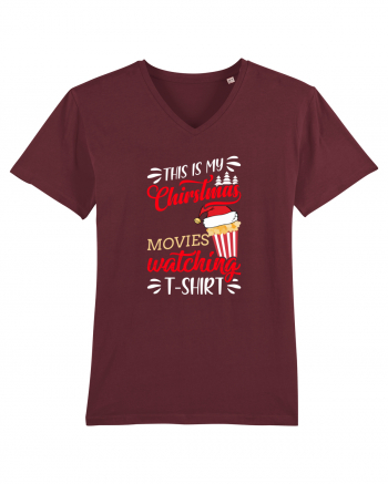 Christmas Movies T Shirt Burgundy