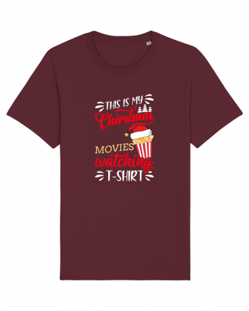 Christmas Movies T Shirt Burgundy