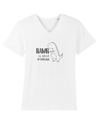 Rawr Is Hello In Dinosaur White